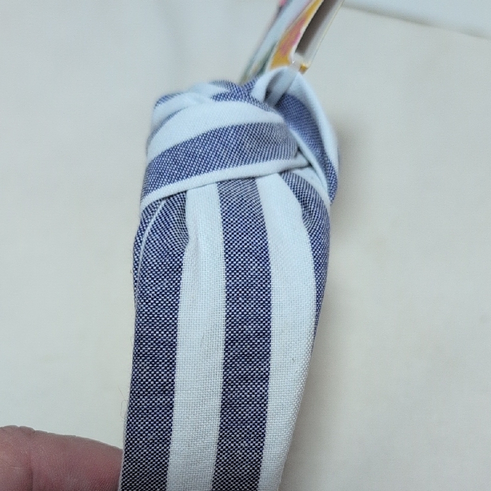 Piper K Blue & White Striped Chambray Hairband - Picture 4 of 6